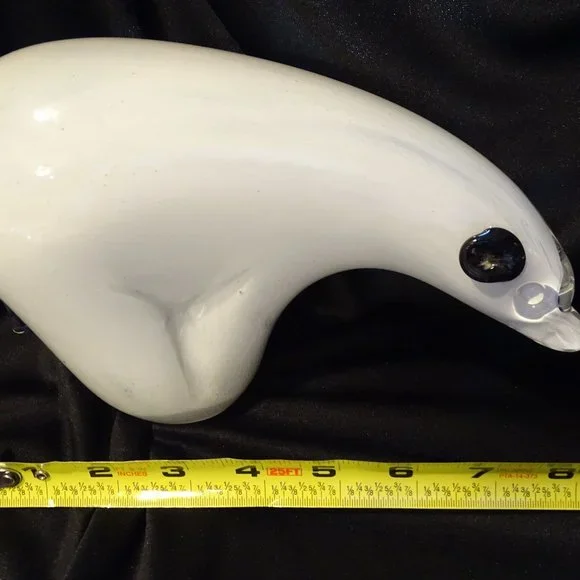 Polar bear - collectible vintage crystal, signed by Mario Brogi